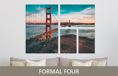 Golden Gate Bridge Printed on Split Image & Cluster Metal Print Formal Four Design