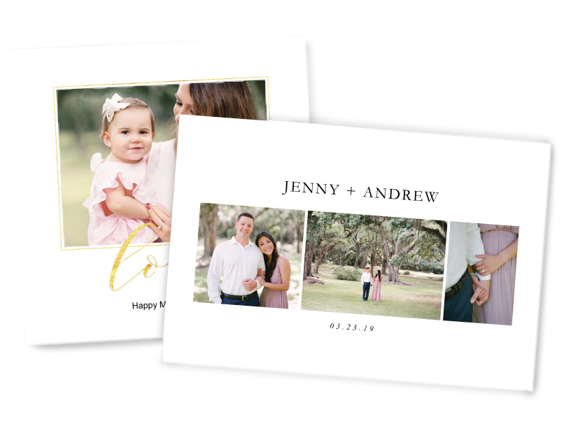 Mom & Baby & Engaged Couple photos printed on Composite Photographic Prints with Custom Text