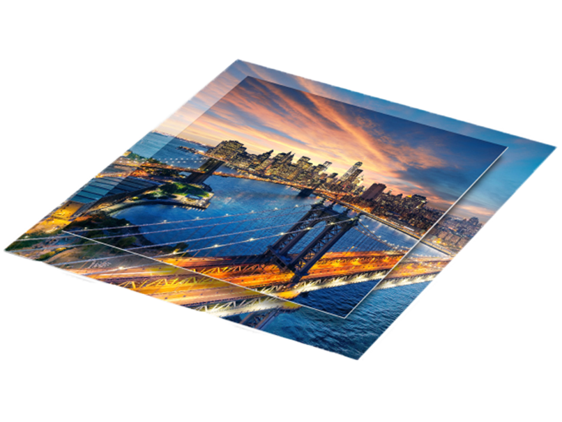 Cityscape at dusk Printed on Double Float Metal Prints