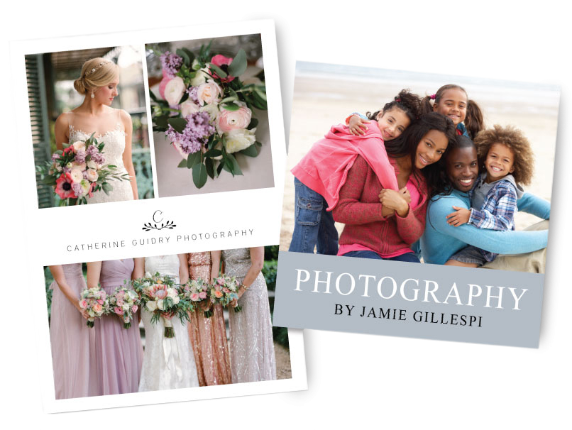 Wedding & Family Photographer Business Cards -  4 Sizes