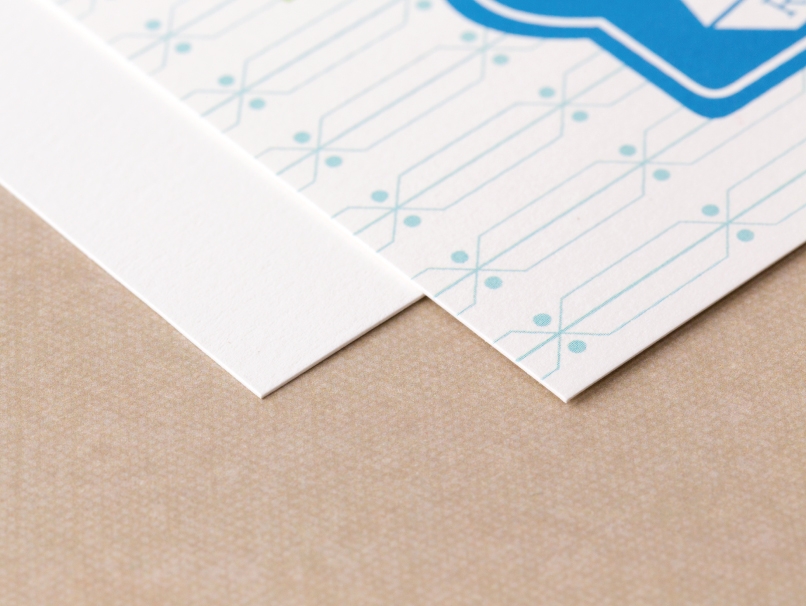 Blue Geometric Pattern Printed on Eggshell Paper