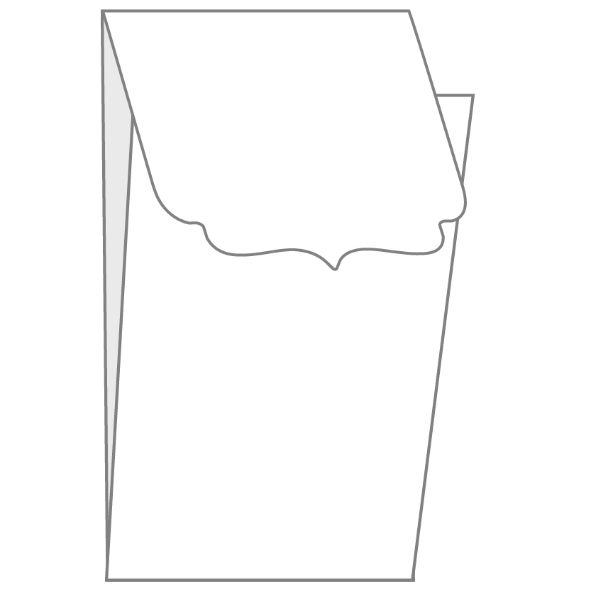 Long Tri-Fold, Top Hinge Vertical Card Layout