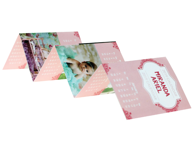 Baby and Calendar photos printed on an accordion wallet