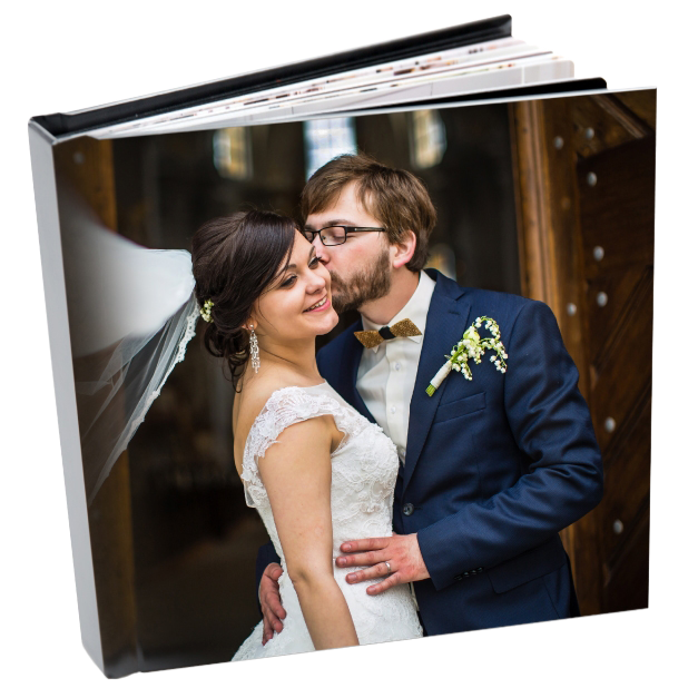 Thumbnail of Echo Album With Groom Kissing Bride on the Cheek on the Cover