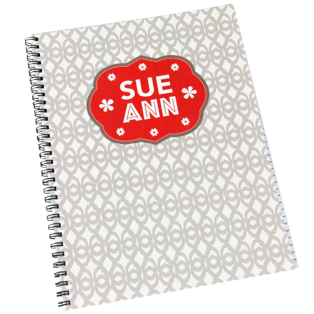 Name with Geometric Design Printed on Notebooks