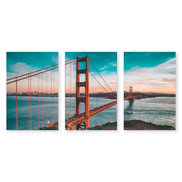 Golden Gate Bridge Printed on Split Image Metal Print