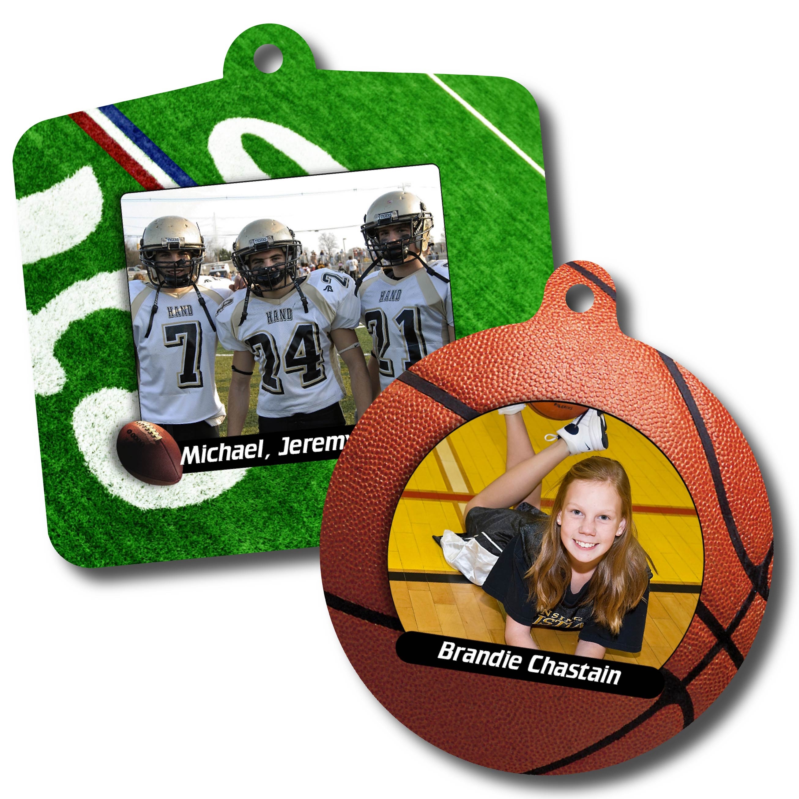 Football & Basketball Personalized Sport Metal Ornaments
