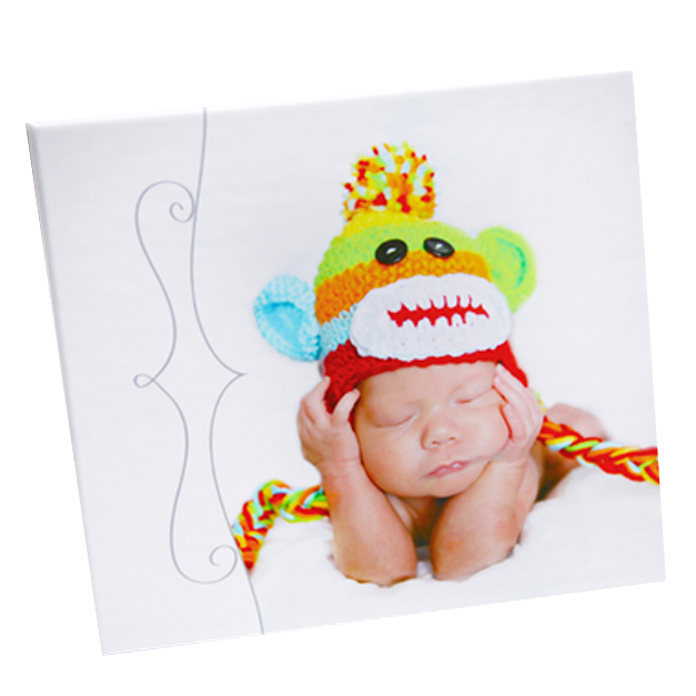 Baby in Multi Colored Monkey Hat Printed on Cover of USB Case